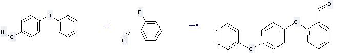 4-Phenoxypheno can be prepared by 1-methoxy-4-phenoxy-benzene at the temperature of 185 °C